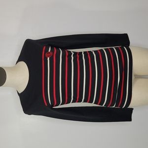 Lauren Ralph Lauren Active Long Sleeve Striped Top SZ S